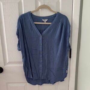 Orvis Dusty Blue Button-Front Women's Blouse